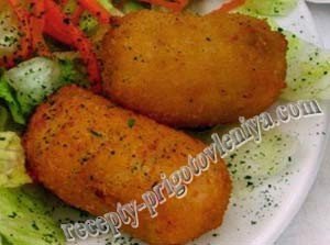 Мясные крокеты с овощным гарниром Мясные крокеты с овощным гарниром