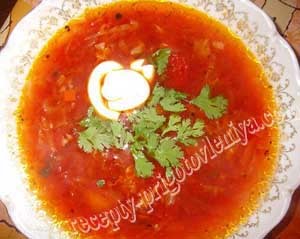 Борщ с фрикадельками