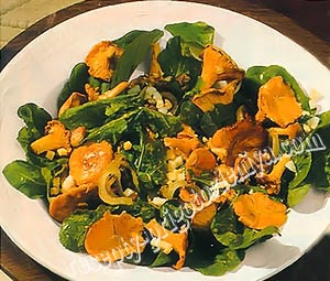 Салат из руколы с лисичками