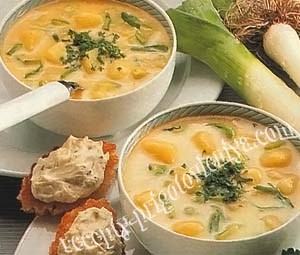 Картофельный суп с луком-пореем