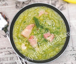 Крем-суп из кабачков с салом