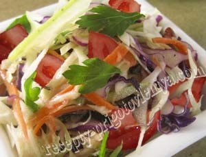 Яблочный салат с капустой
