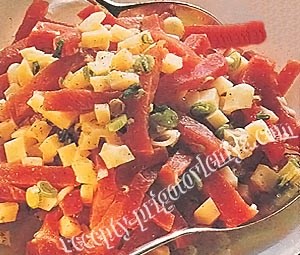 Салат с ветчиной и сыром