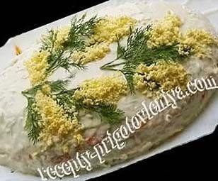 «Мимоза» с корейской морковью