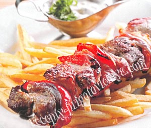 Шашлык с шафраном и лимоном
