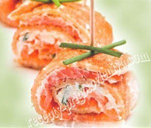 Блины с семгой и сыром