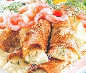 Блины с сыром и укропом