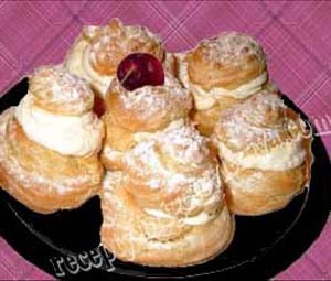 Заварные с творожным кремом