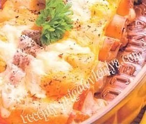 Каннеллони с козьим сыром и ветчиной