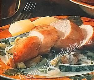 Курица в персиковом ликере
