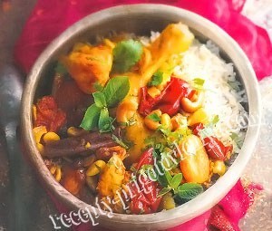 Бирьяни с курицей и фруктами