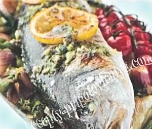Форель запеченная с овощами