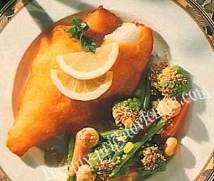 Камбала с цветной капустой