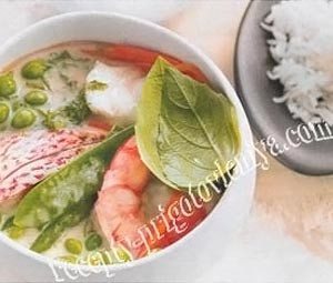 Рыбное карри с горошком