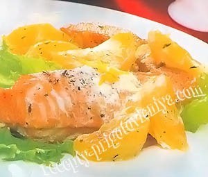 Лосось с мандаринами