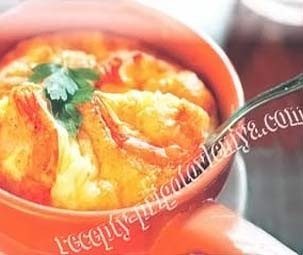 Омлет с сыром и креветками