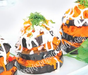 Закуска из баклажанов с овощами
