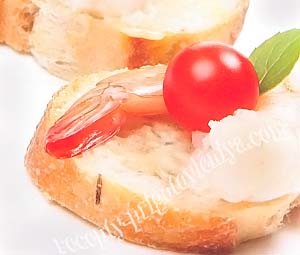 Канапе с креветками и васаби